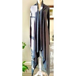 Ted Baker maxi cardigan duster floor length with wrap long sleeves in gray- LG
